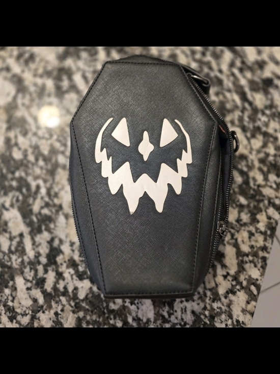Lively Ghosts Handbags - Pumpkin Coffin Purse From Lively Ghosts X Backstitch Bruja
